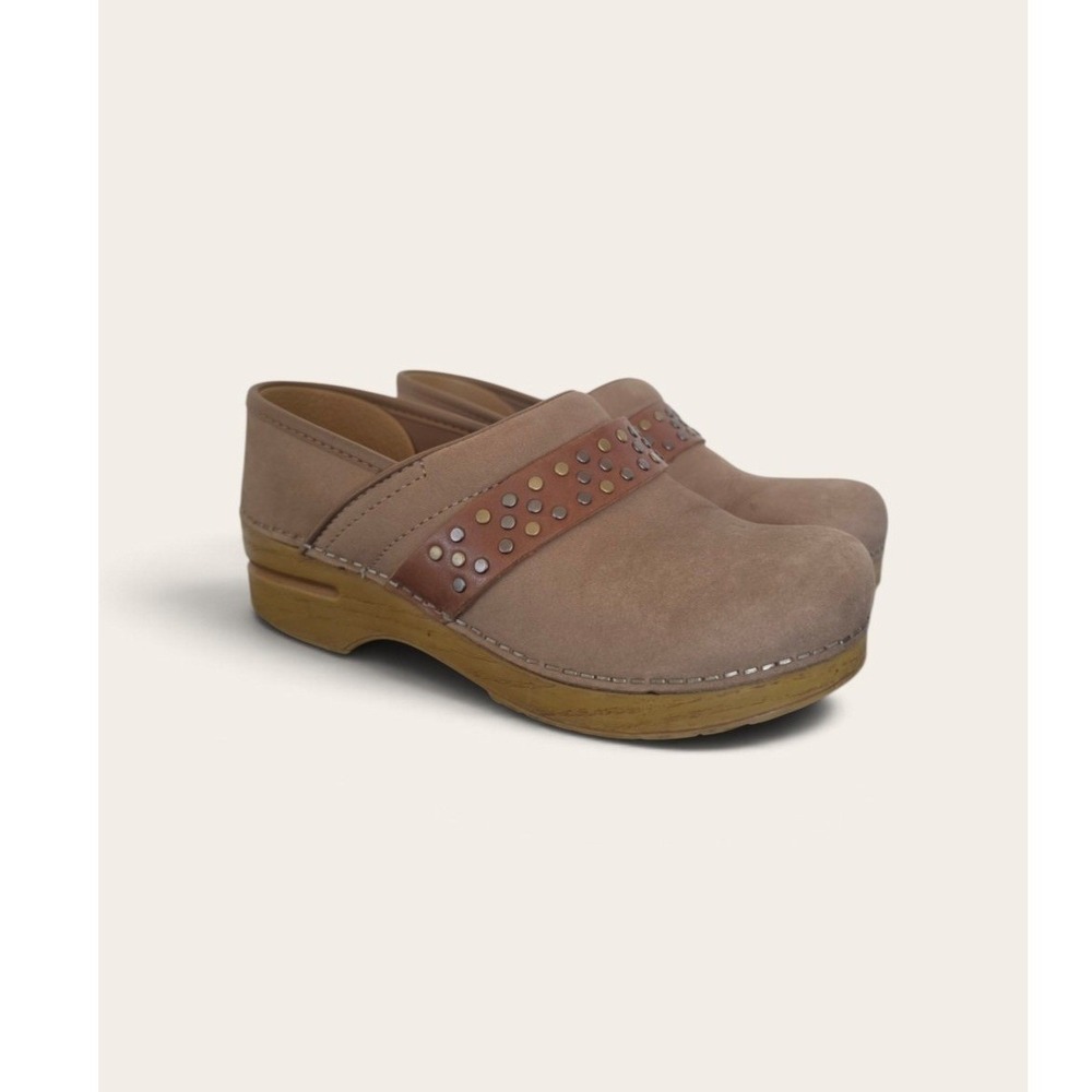 Dansko Pavan Taupe Milled Nubuck Clog sz 37 Us 6.5-7 Boho Cottage Workwear